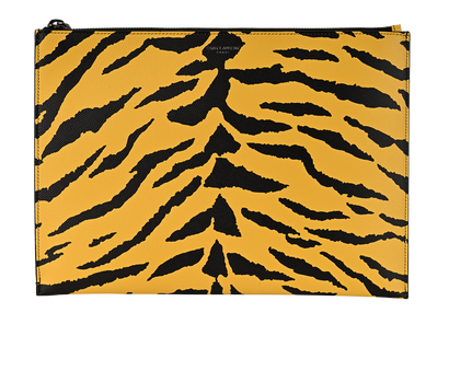 Saint Laurent Tiger Pouch, £140, Accessories, Black/Yellow, Leather, Front view